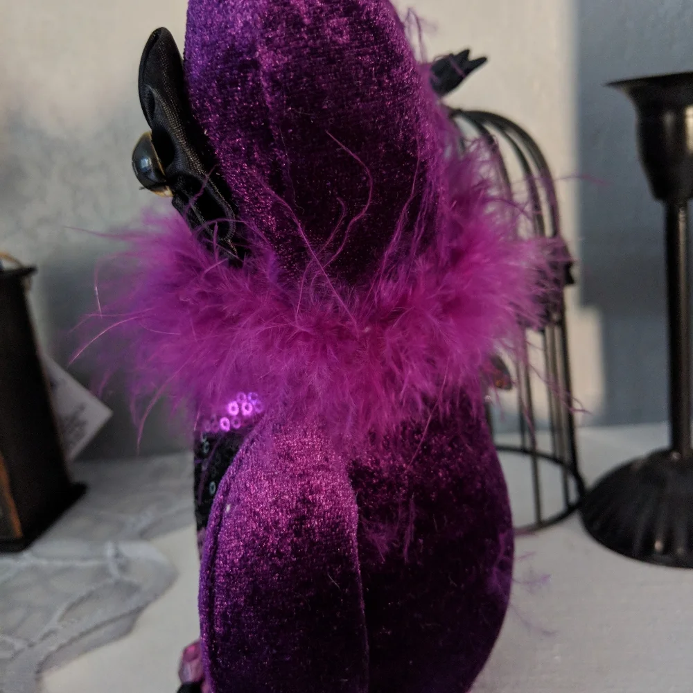 Vintage Rare Elegant Bedazzled Owl Sitter Halloween Witchy Decor Tabletop